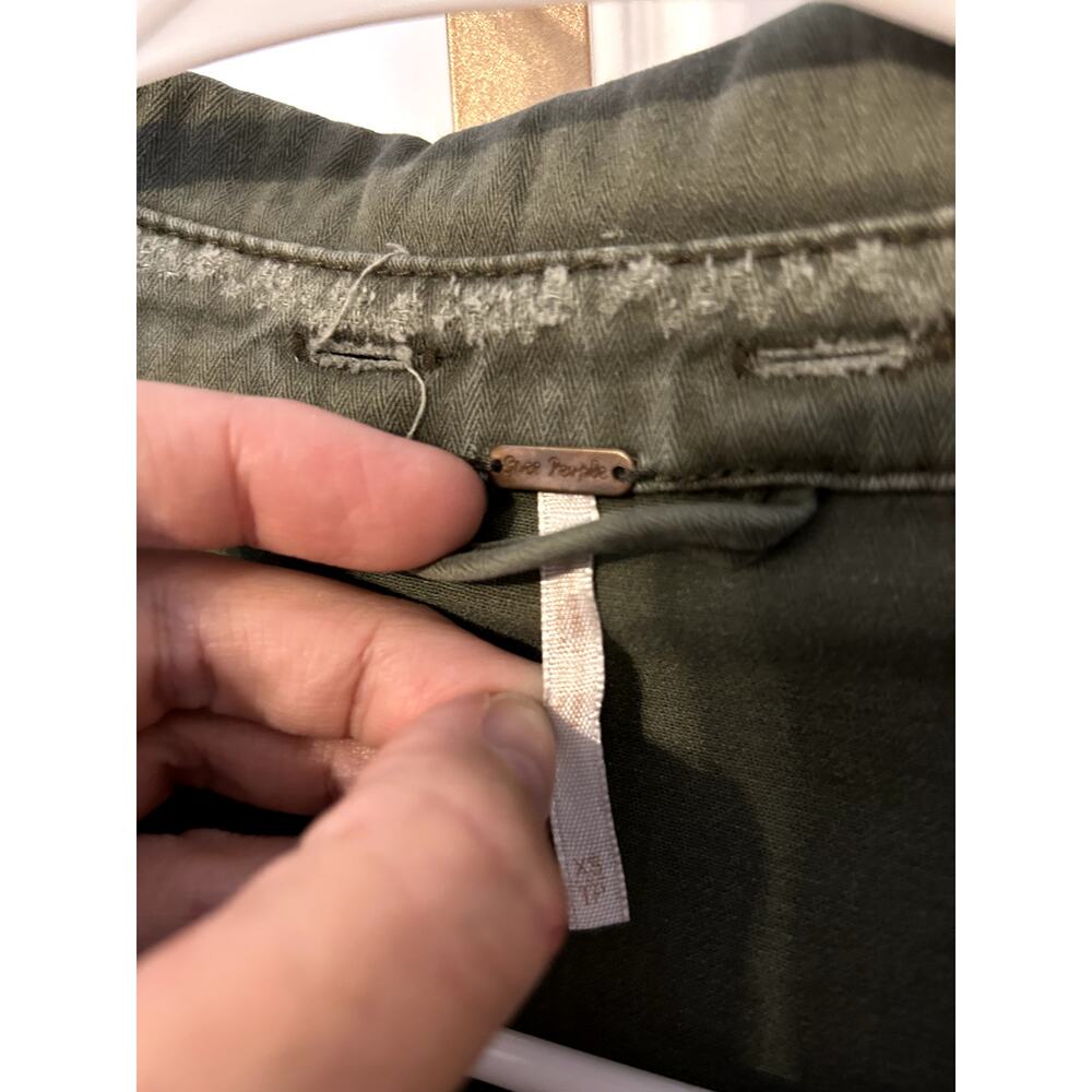 Free People Distressed Zip Up Utility Jacket with Hood, Size XS - Picture 5 of 9